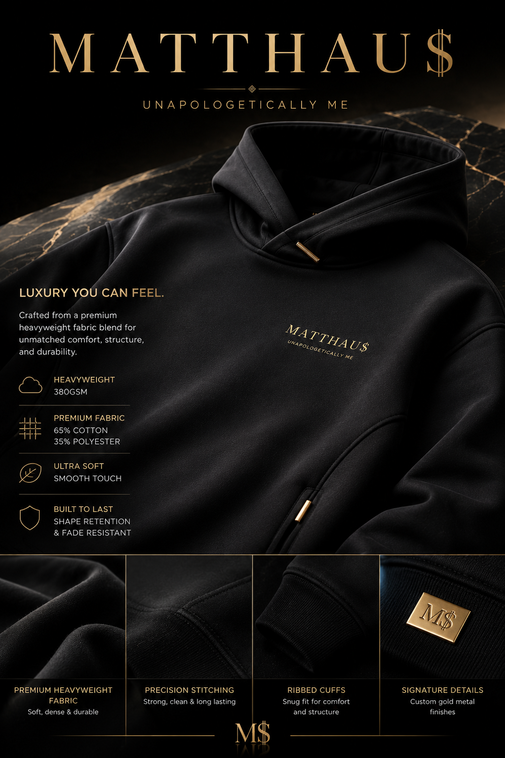 MATTHAU$ — “UNAPOLOGETICALLY ME” Luxury Hoodie