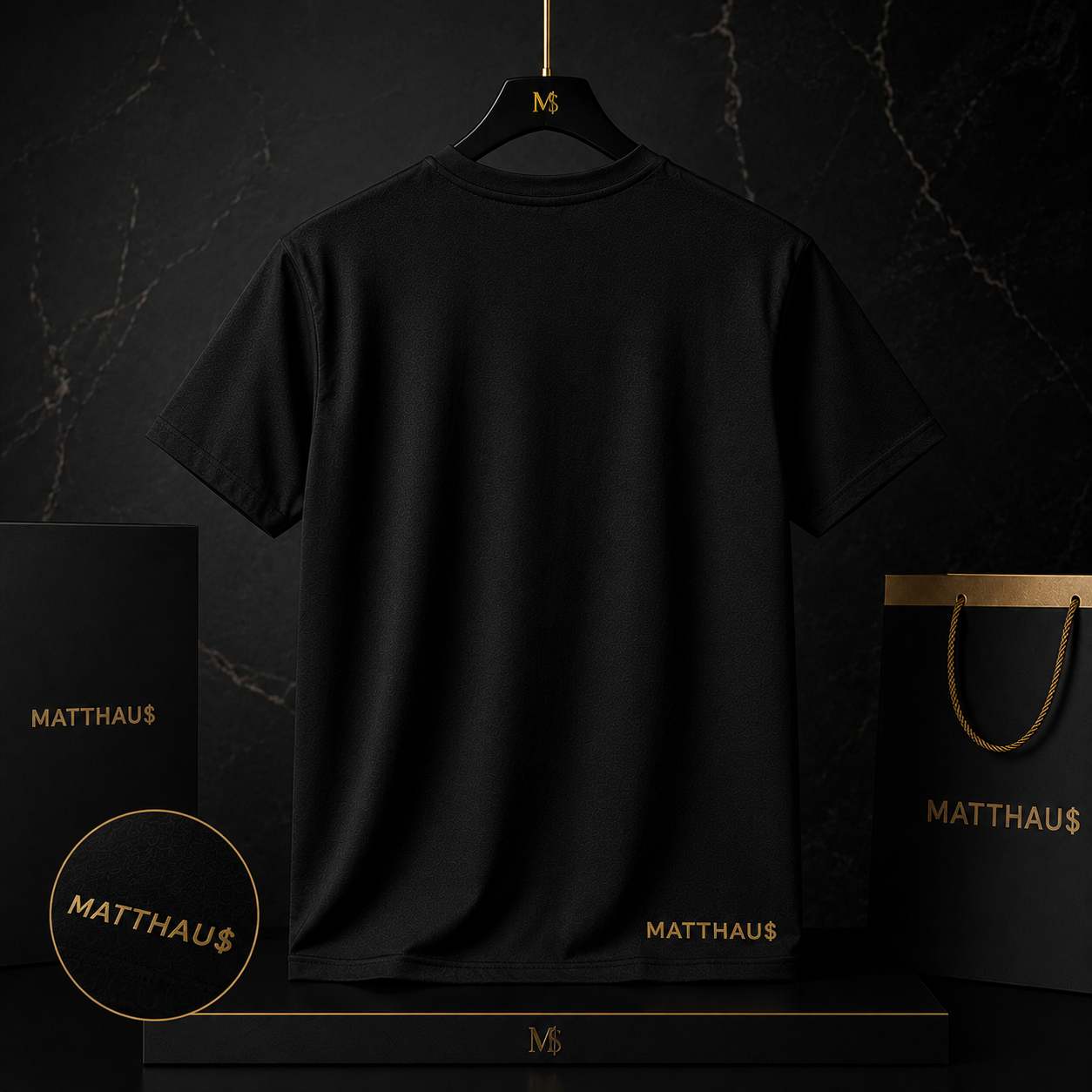 MATTHAU$ SIMPLE BLACK LUXURY Shirt